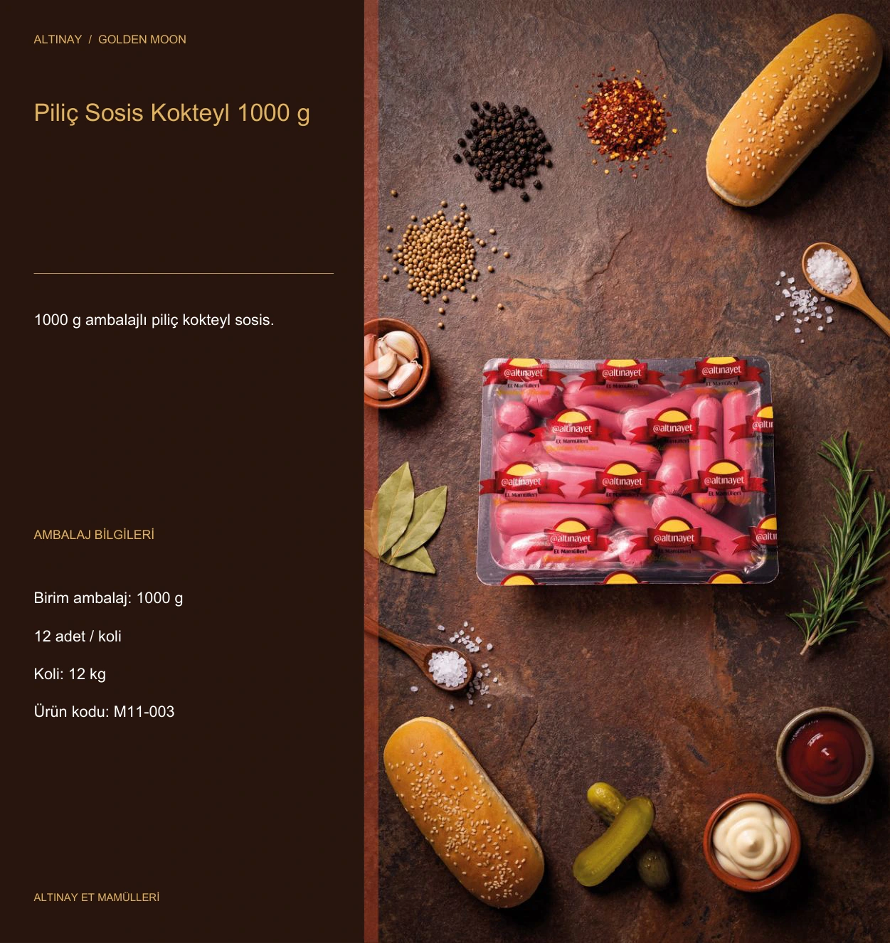 Piliç Sosis Kokteyl 1000 g — Golden Moon ürün görseli